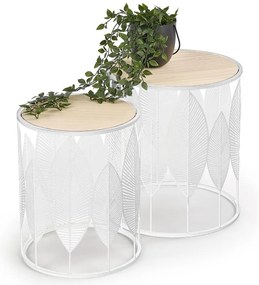 Súprava stolíkov Folla prírodná/biela 2 ks