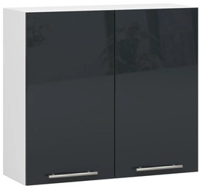 Závěsná kuchyňská skříňka Olivie W 80 cm bílá/grafit