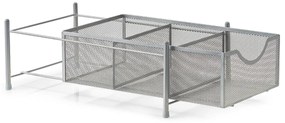 Organizér, zásuvka s 3 priehradkami, sivá mriežka, MESH