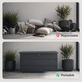 Veľký záhradný a balkónový box antracitový: CARRIE 1190 x 520 x 587 mm