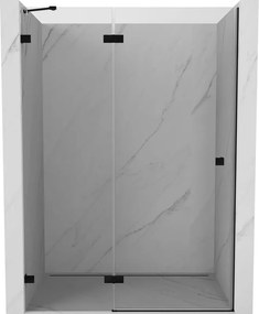 Mexen, Mexen Lunar ľavé otočné sprchové dvere 140 cm, transparentné, čierne - 834-140-000-70-00-L