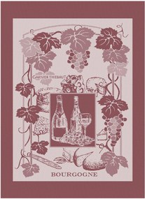 Žakárové kuchynské utierky La Bourgogne Bordeaux, 4 ks