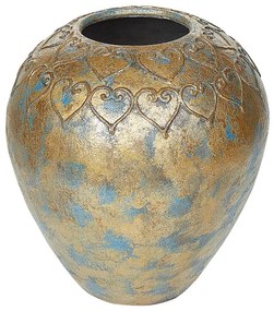Terakota Dekoratívna váza 33 Zlatá Modrá NIDA Beliani