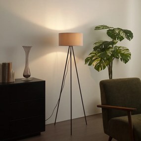 Moderná stojaca lampa taupe so zamatovým tienidlom - Luz