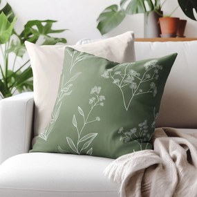 Goldea bavlnená obliečka na vankúš - bylinkové lístky 40 x 60 cm