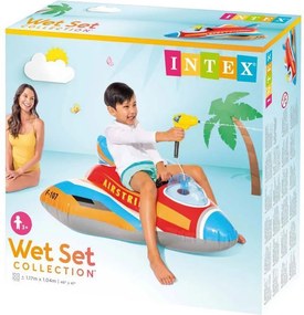 INTEX nafukovací detský matrac lietadlo s vodným delom 3+ (57531)