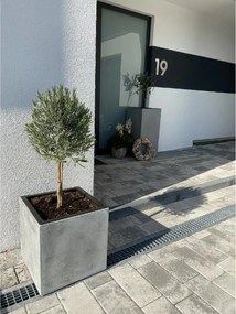 Kvetináč BLOCK, sklolaminát, 40x40x40 cm, betón design