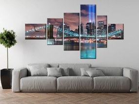 Gario Obraz s hodinami Panoráma Manhattanu - 6 dielny Rozmery: 180 x 100 cm