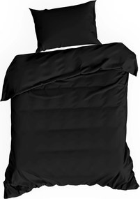 SATÉNOVÉ OBLIEČKY NOVA3 160X200 CM, 2KS 70X80 CM ČIERNE