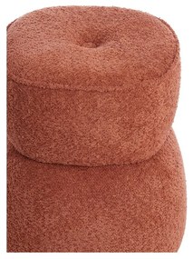 Oranžový taburet z textílie buklé Leyla – Light &amp; Living