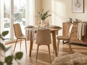 Krémová zamatová stolička LAVA MASLO KRÉMOVÁ