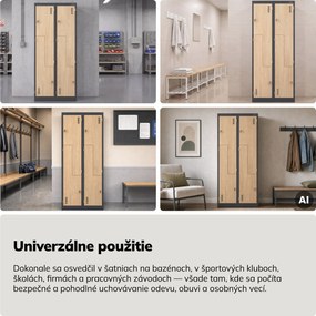 Šatníková skriňa typu L antracitová, dub sonoma, 800x1850x450 mm: JULIA Eco Design