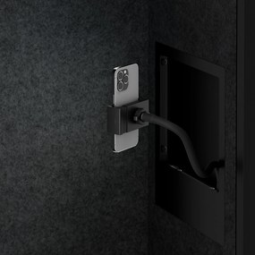 Akustická kabína SALLY MentalBox 600 mm – čierny korpus, tmavosivé sedadlo