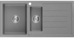 Mexen Andres - granitový drez 100,0x50,0cm, 1,5-komorový, šedá, 6515101510-71