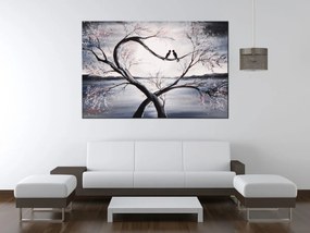 Gario Ručne maľovaný obraz Vtáčia láska na konári Rozmery: 120 x 80 cm
