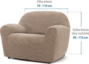 Super strečové poťahy NIAGARA oriešková kreslo (š. 70 - 110 cm)