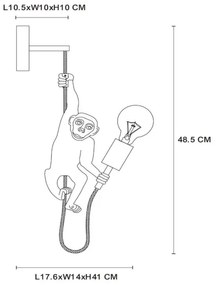 Lucide 10202/01/30 - Nástenné svietidlo EXTRAVAGANZA CHIMP 1xE27/60W/230V