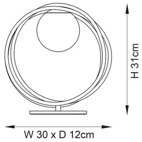 Endon 92491 - Stolná lampa EMILIO 1xG9/3W/230V zlatá/biela