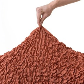 Bielastické poťahy FUCO biobavlna tehlové trojkreslo (š. 170 - 220 cm)