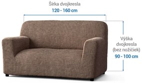 Bielastické poťahy COSTINA oriešková dvojkreslo (š. 120 - 160 cm)