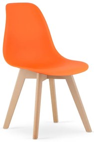Set styroch jedálenských stoličiek KITO oranžové / naturálne nohy (4 ks)