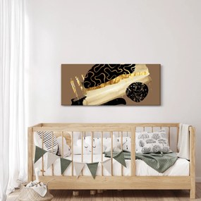Obraz - Abstrakcia golden brown N⁰3 (120x50 cm)