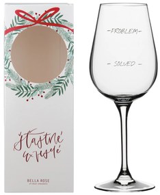 Bella Rose Pohár na víno Problem Solved + vianočná krabička