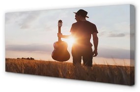 Obraz canvas gitara muž 125x50 cm