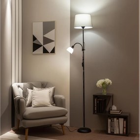 BRILAGI - Stojacia lampa CERIA 1xE27/100W/230V + 1xE14/25W čierna/šedá