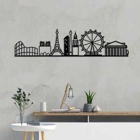 Kovová nástenná dekorácia 120x29 cm Cities - Wallity