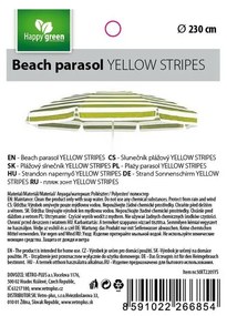 Slunečník VTP 50XT2205YS plážový 230 cm, green-yellow