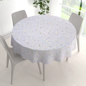 Biante Bavlnený okrúhly obrus Sandra SA-617 Margarétky na svetlo modrom Ø 100 cm