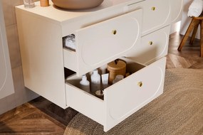 Závěsná skříňka Donna s umyvadly 120 cm písková