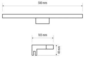LED Kúpeľňové osvetlenie zrkadla MIRROR LED/10W/230V 50 cm IP44 čierna