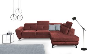 Rohová sedacia súprava Sergio, tehlová látka, pravý roh