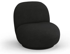 Čierne kreslo z textílie buklé Chuck – Micadoni Home