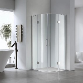 BPS-koupelny Štvrťkruhový sprchový kút KZ92 90x90 chróm/transparent - bez vaničky