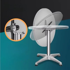 InternetovaZahrada Hliníkový barový stôl Ø60 cm skladací - strieborný