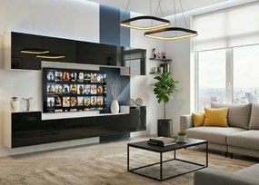 Obývacia stena 300 cm Belini čierny lesk Imperium4  IMP 4/5/W/B/0/0