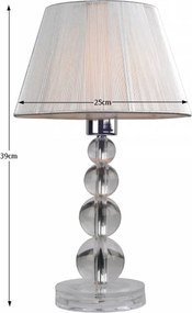 Stolná lampa, strieborná, CINDA TYP 14 MESMPEQ