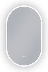 Erga Demi, oválne LED zrkadlo 60x100cm, 3 farby svetla, predné osvetlenie, vyhrievacia podložka proti zapareniu, ERG-V01-Demi-6010-CL