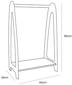 Detský vešiak v dekore borovice v prírodnej farbe 60x96 cm Montessori – Meowbaby