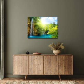 Obraz - vodopády v pralese (70x50 cm)