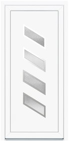 Solid Elements Vchodové dvere Miva, 90 P, rozmer vr. zárubne: 1000 × 2100 mm, plast, pravé, biele, presklené