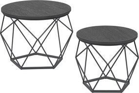 XXXLutz SADA KONFERENČNÝCH STOLÍKOV, čierna, kov, kompozitné drevo, 50/50/40,6 cm MID.YOU - Stolíky do obývačky - 002543029001