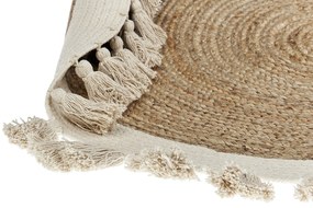 Okrúhly jutový koberec ⌀ 120 cm béžový SAMSUN Beliani