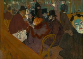 Sklenený obraz - Henri de Toulouse-Lautrec, At the Moulin Rouge, reprodukcia (70x50 cm)