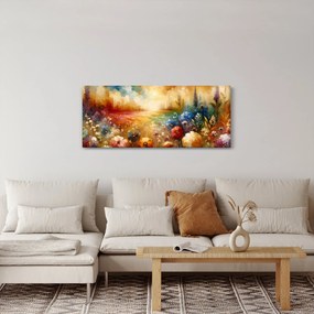 Obraz - Pestrofarebná lúka (120x50 cm)