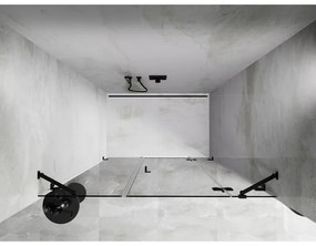 Mexen Lunar, pravé otočné sprchové dvere 160 cm, číre sklo, čierny profil, 834S-160-050-70-00-P