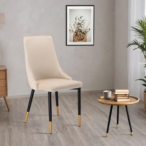 Jedálenská stolička VERMONT zamatová, béžová